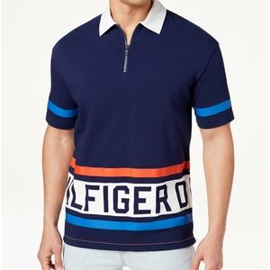 Tommy Hilfiger Denim Mens Axel Logo-Print Half Zip